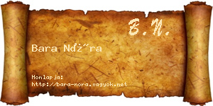 Bara Nóra névjegykártya